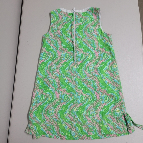 Lilly Pulitzer Green and Pink Sleeveless Girls Dress. - Picture 5 of 12